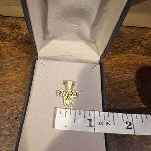 Vintage Solid 14k Yellow Gold Sweet 16 Charm - Pendant for Necklace T